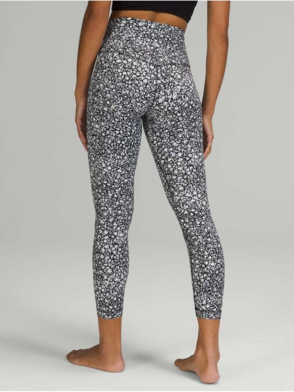 Lululemon Align High-Rise Pant 25"Venture Floral Alpine White Black